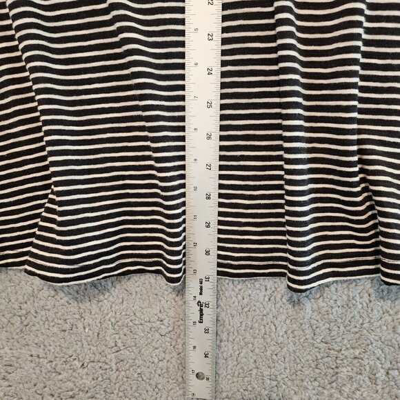 Umgee Mini Dress Tunic Black White Stripe Embroidered Flowers Sz S Boho - Picture 7 of 7